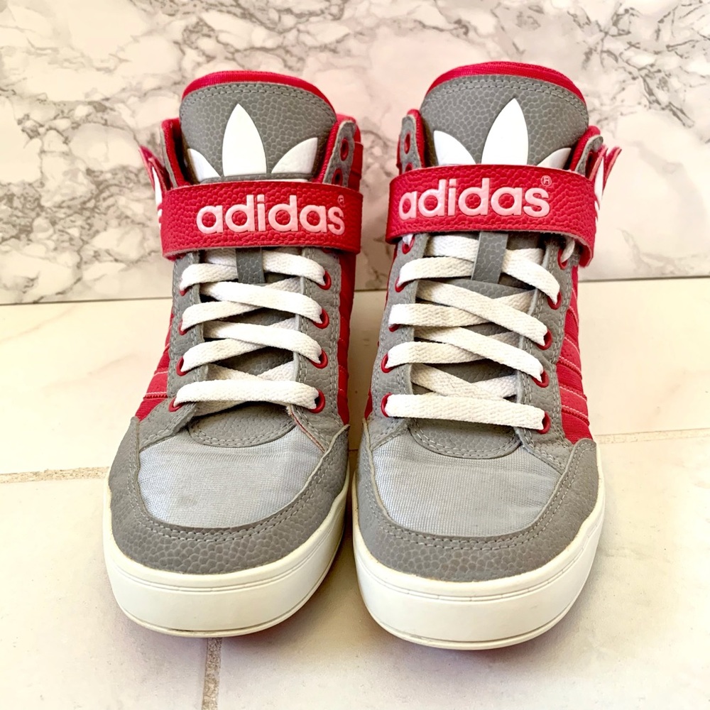 Hot pink girls Adidas sneakers size 5